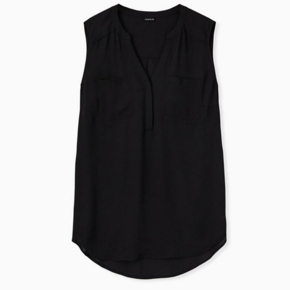 Torrid Harper Georgette Sleeveless Black Blouse Size 6